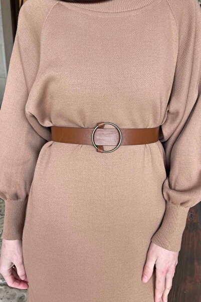 lamelif Πλεκτό φόρεμα Milk Coffee Balloon Sleeve