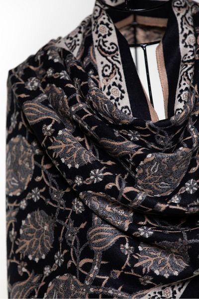 MAWLANA CASHMERE & SILK ŞAL JACQUARD MODAL CAȘMIR (TULIP)