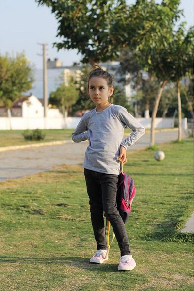 Çiggo Kids Tricou de bază cu mânecă lungă unisex cu gât turnu pentru copii (4-13) Vârste