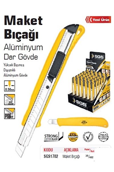 SGS 1782 Maket Bıçağı Alüminyum Dar Gövde -