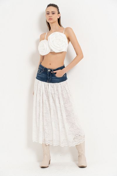 Kikiriki Lace Denim Skirt