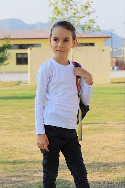 Çiggo Kids Unisex Crew Neck Basic μακρυμάνικο παιδικό μπλουζάκι (4-13) Ηλικίες