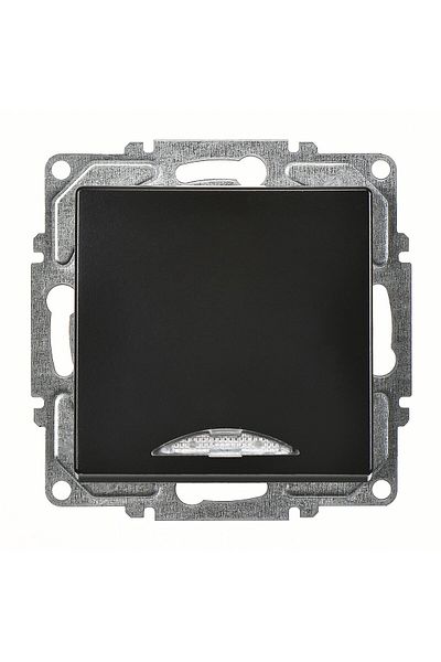 Günsan Visage Metallic Black Illuminated Switch