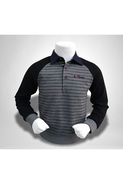 Boy's Mini Children's Half Placket Shirt Collar Thessaloniki Fabric Sweatshirt