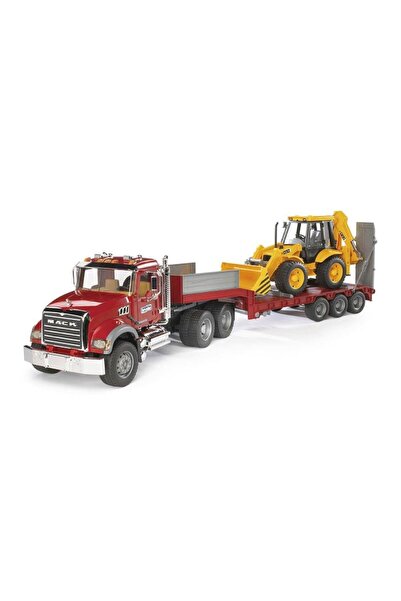Oyuncakmatik Mack Granite İş Makinası JCB Taşıyan Model Tır Araç Seti