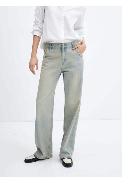 MANGO Woman Blugi Wideleg cu talie joasă