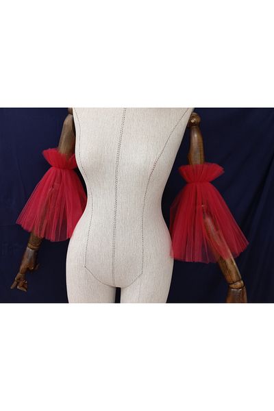 es moda shop Sonday new season tulle sleeves red