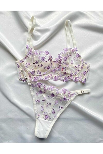 ARONA Σετ σουτιέν με εσώρουχα Δαντελένιο σουτιέν με λεπτομέρειες