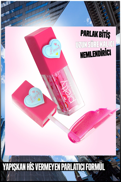 Pretty Beauty Love Lip Oil & Dudak Parlatıcı Lip Gloss