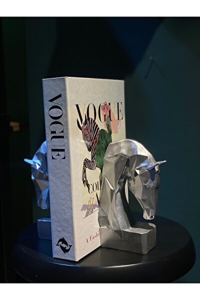 ANTIQUE HOME Set od 2 ukrasne figurice držača za knjige u obliku kockastih ko...