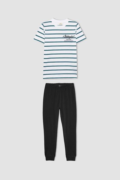 DeFacto Boy's Striped Short Sleeve Pajama Set B5545a824sp