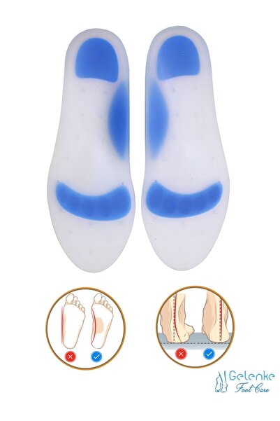 Gelenke Anatomik Silikon Ayakkabı Tabanlığı Ark Takviyeli ve Düz Taban Içe Ba...