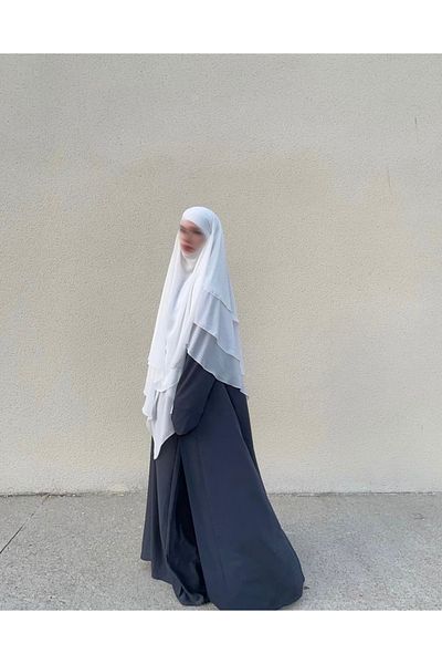 SAVANNAHSTAR Chiffon souffle khimar shawl with ready veil four strings