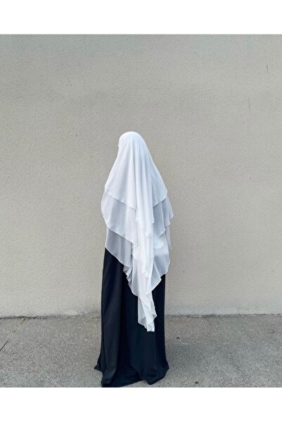 SAVANNAHSTAR Chiffon souffle khimar shawl with ready veil four strings