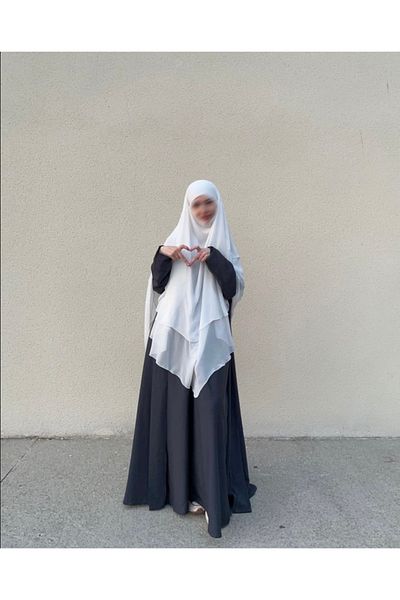 SAVANNAHSTAR Chiffon souffle khimar shawl with ready veil four strings