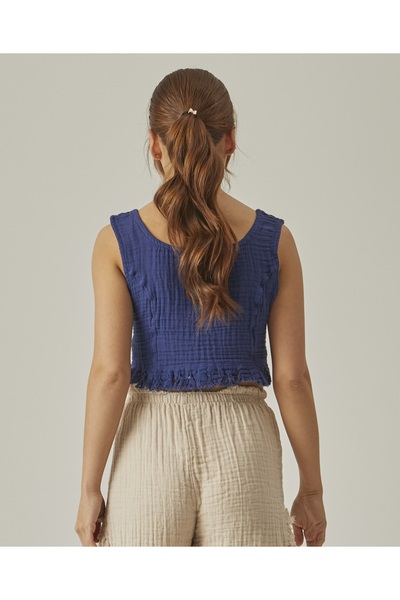 MUTİR МУСЛІНОВИЙ ЖІНОЧИЙ КРОП З ПУШКОЮ