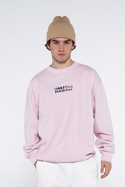 Friday Offset Ono Ανδρικό φούτερ σε σκόνη με λαιμόκοψη Extra Oversize - Rose Gold 3 νήματα
