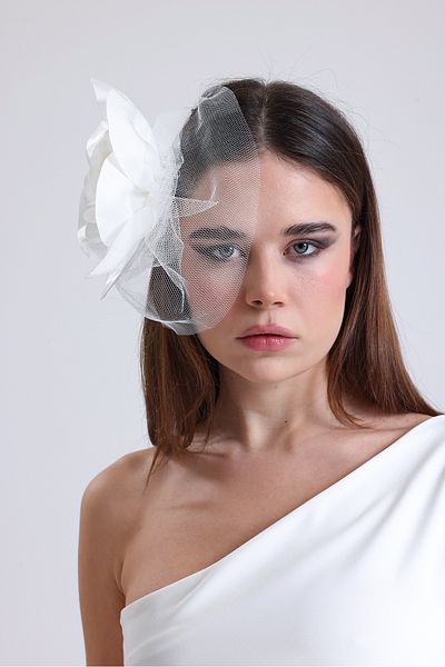 Tangül&Ali'S Moda Evi Tulle Wedding Hat, Bridal Accessory
