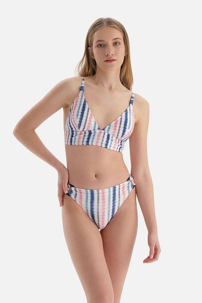 Dagi Rosa-blaue Bikinihose mit normaler Taille
