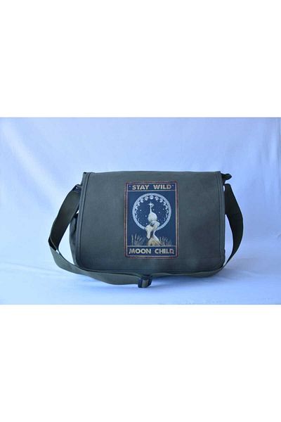 DEEFWEAR Stray Wild Printed Messenger Τσάντα/Τσάντα Ρυθμιζόμενη ζώνη και τσέπες με φερμουάρ