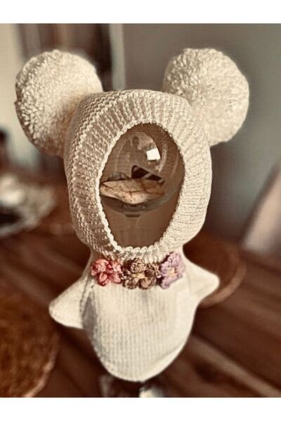 Sistaful Bebek - Çocuk Kar Maskesi Balaklava Ponponlu Bere