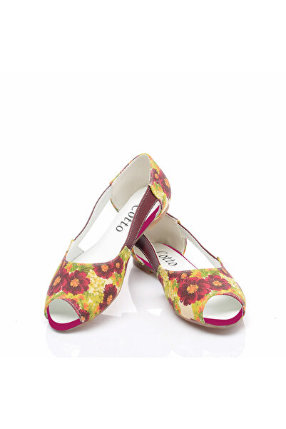 Cotto Shoes Štampani ženski baletski stanovi u boji platna