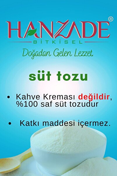 Hanzade Bitkisel Saf Süt Tozu 250 Gr
