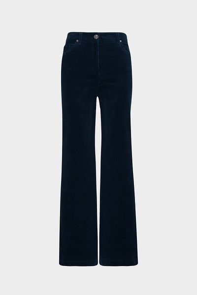 Açelya Okcu Premium High Waist Lycra Flare Velvet Trousers