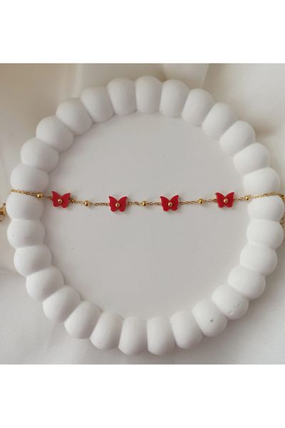 Accesstory Bracelet with Steel Butterfly Figure