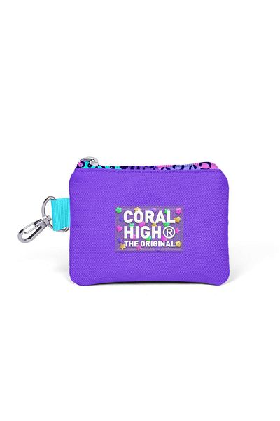 Coral High Лилава портмоне за монети с леопардов мотив 21901