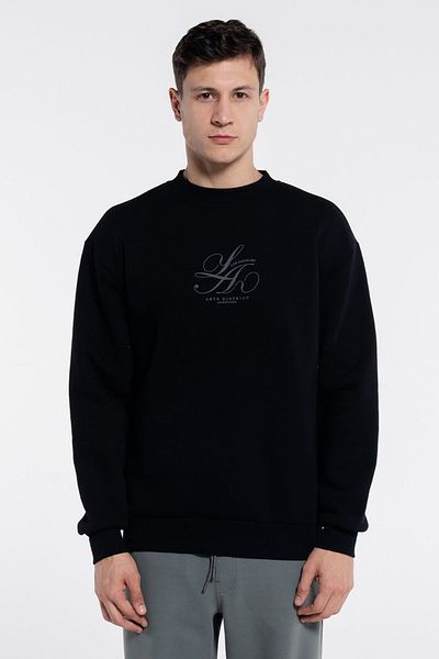 Friday Offset Ανδρικό φούτερ Dom Black Crew Neck Extra Oversize - 3 νήματα