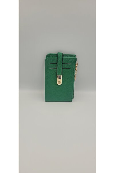 KIRASE Жіночий зелений двосторонній механічний елегантний карткотримач і гаманець
