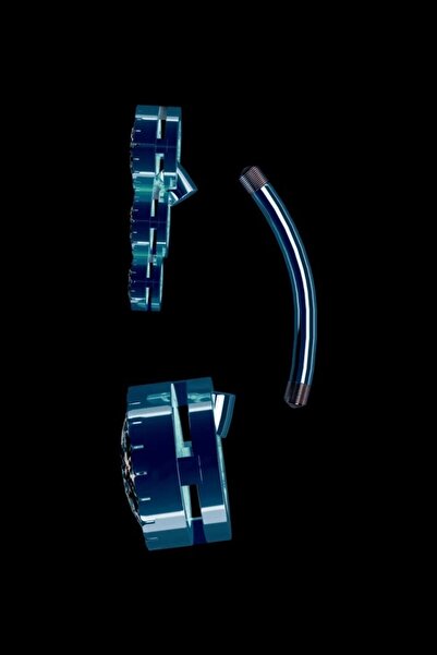 VipBT Kasisli 4 Zirkon Taşlı 316l Cerrahi Çelik Göbek Piercing Altın Sarısı