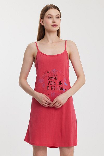 Penyelux Women's Text Printed Dress Beach Text Summer Tunic Pareo Red