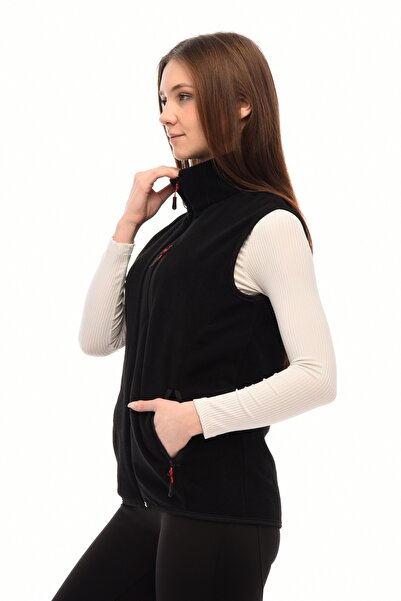 GHASSY CO. Women's Black Fleece Multi-Pocket Trekking Sports Vest