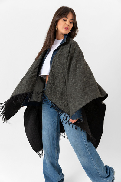 nehir eşarp Çift Taraflı Omuz Şal Panço