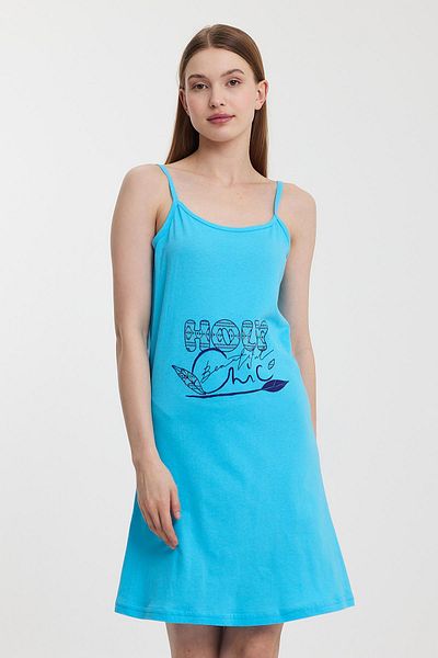 Penyelux Women's Printed Beach Textile Dress Sea Fashion Tunic Pareo Blue