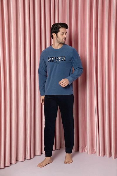 CALİA Ανδρικό Σετ Πιτζάμες Fleece με λαιμόκοψη