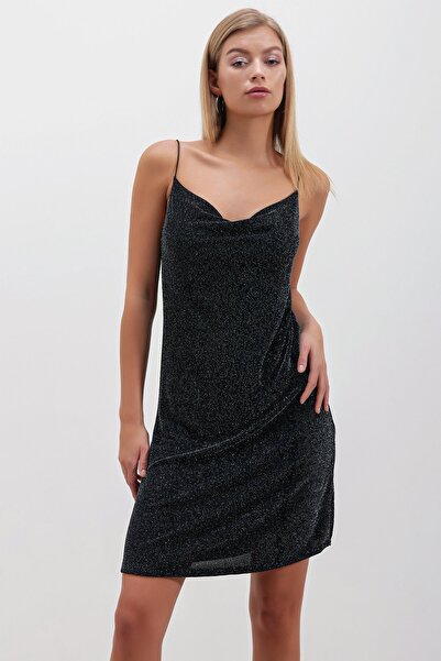 HAKKE Simli İp Askılı ELBİSE