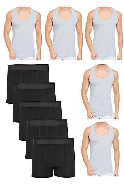 Akpınar Çamaşırları Men's 10 Piece Athlete and Boxer Set Economic Package Athlete and Boxer Set 5 Athlete 5 Boxers