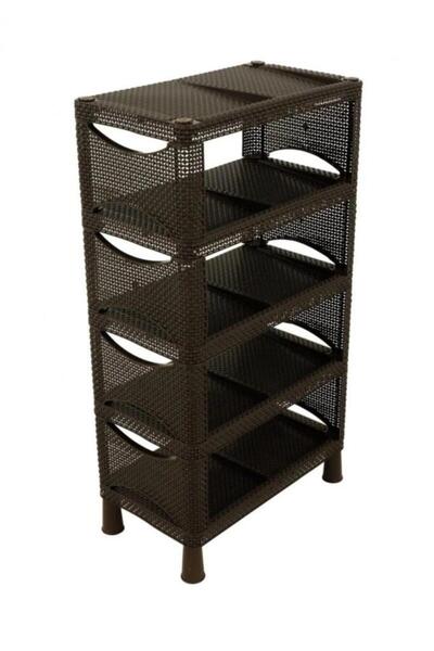 Tiesa Home Plastik 5 Katlı Rixo Ayakkabılık Ayakkabı Rafı Örgü