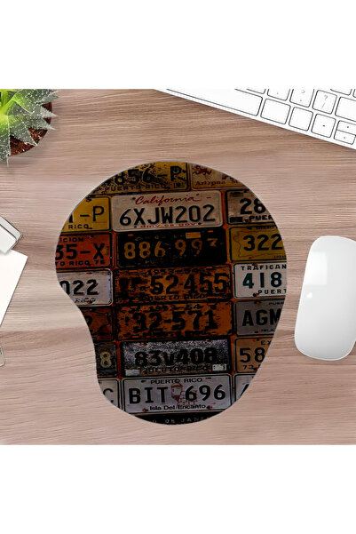 UcuruStore Παλιές Πλάκες Οβάλ Επιφάνεια Ποντικιού με Στήριγμα Καρπού