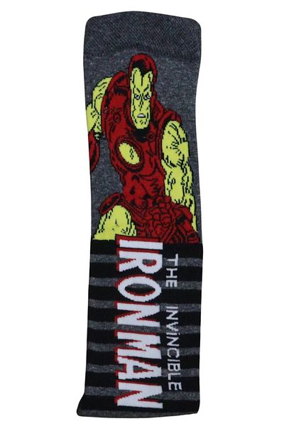 Fuddy Moda Πολύχρωμες ριγέ κάλτσες με σχέδια Ironman