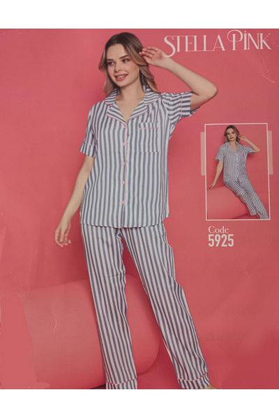 STELLAPİNK Set pijama cu dungi StellaPink gri alb (5925)