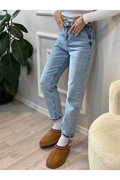 ByCukurovaFrango Leo 90's Dora Nicole Snow Wash Mom Jean Pantaloni