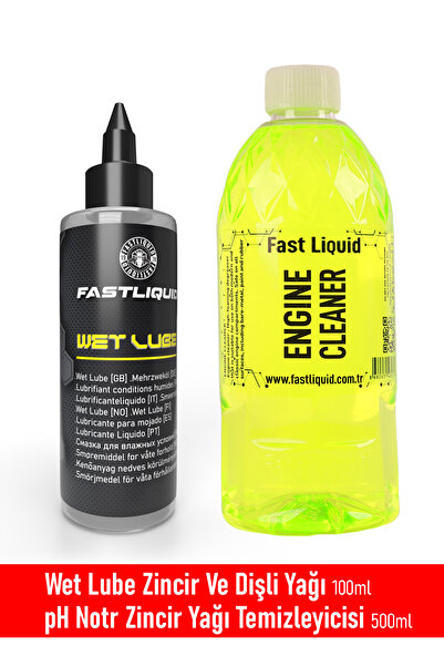 Fast Liquid Wet Lube Zincir Ve Dişli Yağı 100ml | Zincir Temizleyici 500ml 2'...