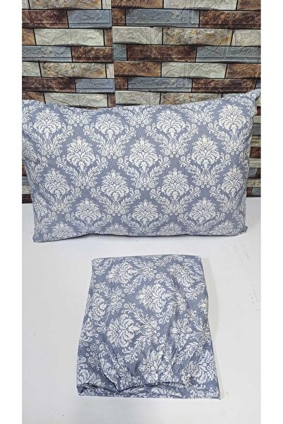 Gasel Home طقم ملاءة سرير مطاطية مزدوجة من القطن (نمط شال-داماكس)