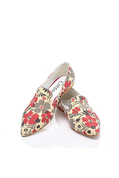 Cotto Shoes Γυναικείες μπαλαρίνες εμπριμέ πολύχρωμες λινές