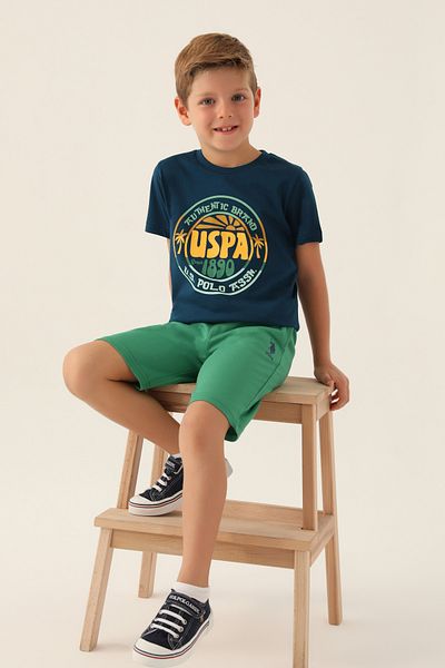 U.S. Polo Assn. Us1741 Σετ Παλάμης Λεπτομέρειας Αγόρι Πάνω και Κάτω