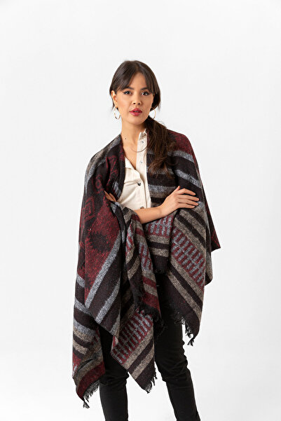 nehir eşarp Çift Taraflı Omuz Şal Panço Karışık Desen